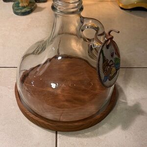 Gallon Jug Cloche with Wooden Base